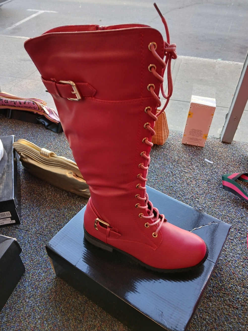 Red Knee Boots